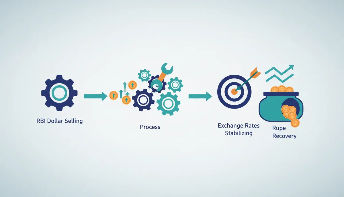 Conceptual illustration for Measurable Impact of Dollar Selling on Rupee Recovery Trends