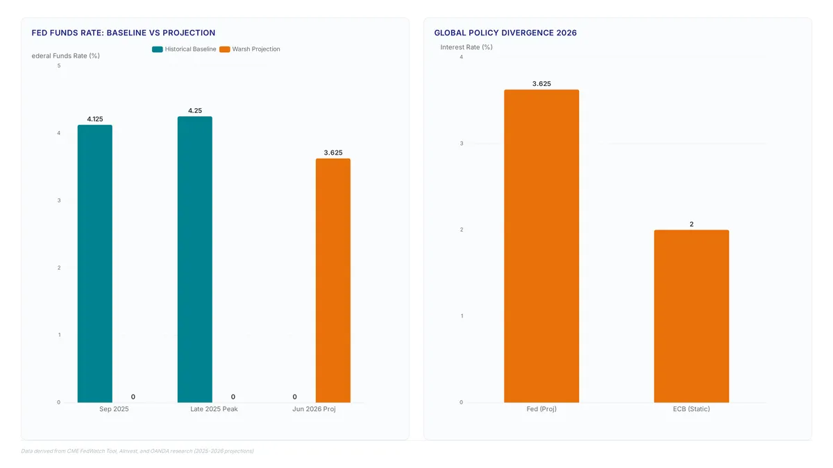 Conceptual illustration for Warsh vs Powell Divergence in Policy Approach