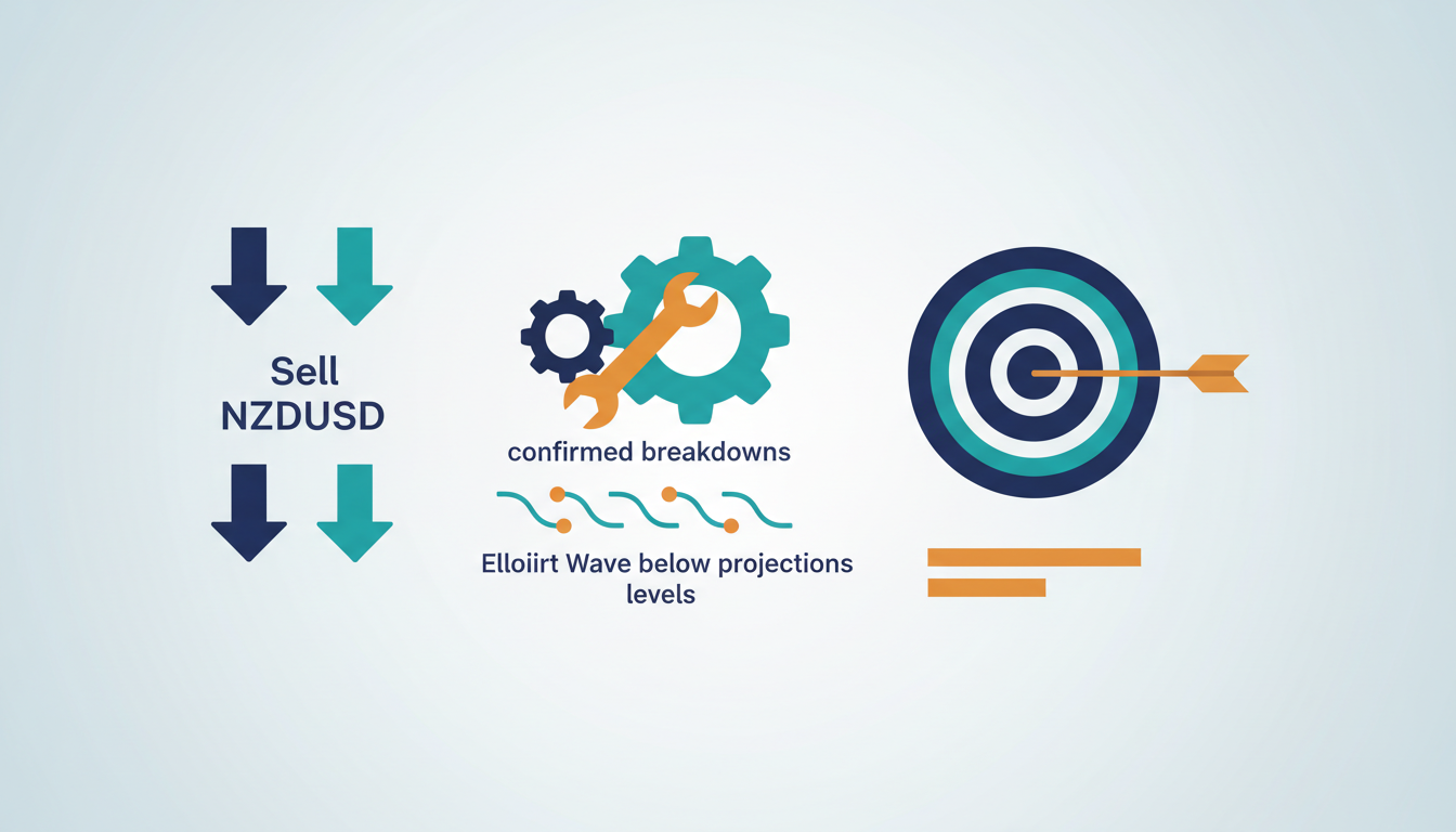 Conceptual illustration for Executing Short Positions on NZDUSD Based on Confirmed Wave Targets