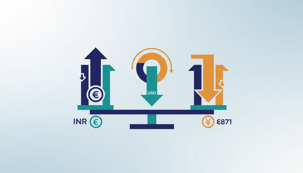 Conceptual illustration for Comparative Performance of INR Against Asian Peers and the Dollar