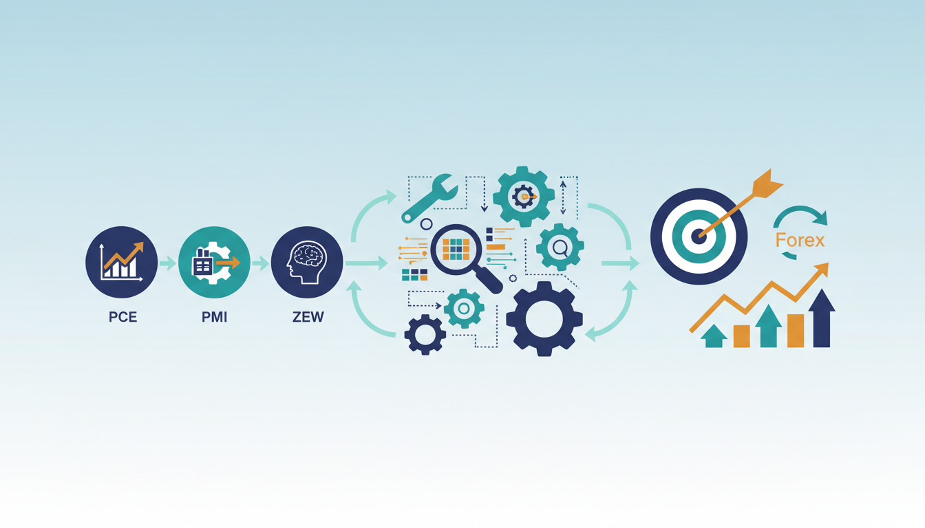 Conceptual illustration for Interpreting Economic Indicators for Forex Trading Strategie