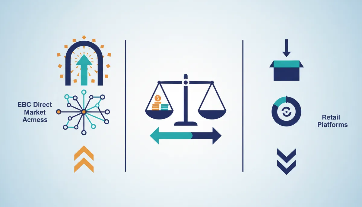 Conceptual illustration for Comparing EBC Liquidity Solutions Against Traditional Retail Platforms
