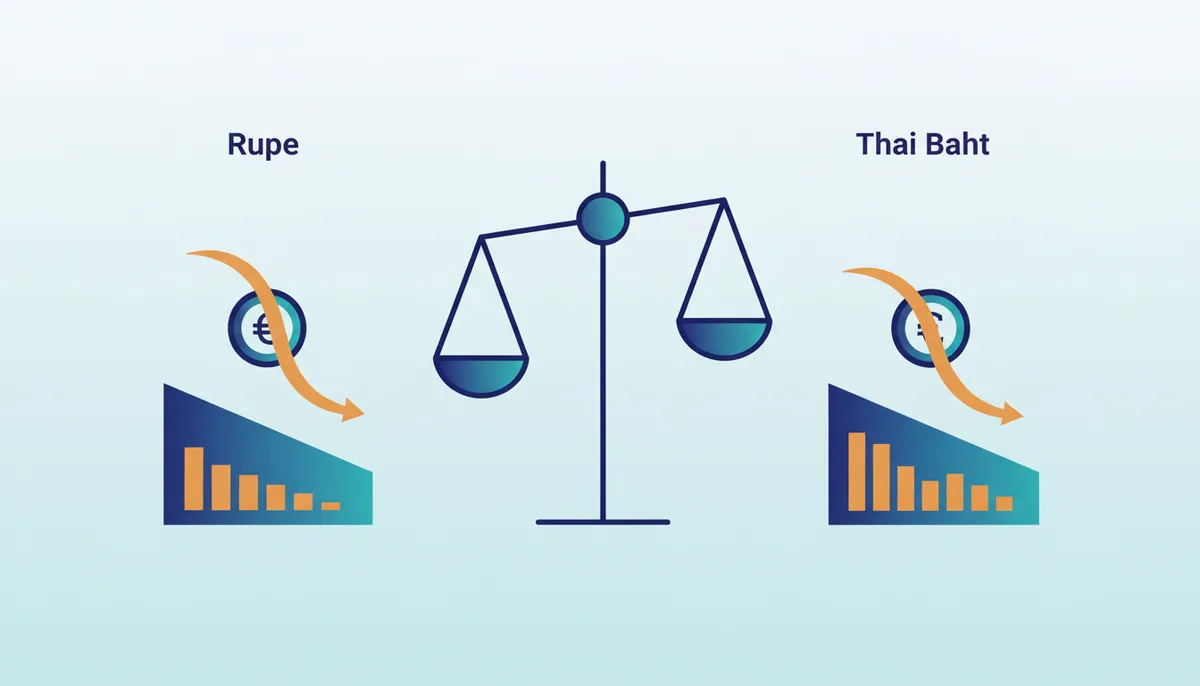 Conceptual illustration for Rupee Performance Relative to Broader Asian Currency Weakness